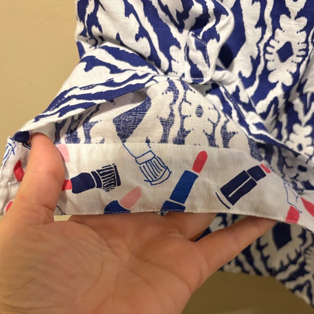 Tizzie Women's Blue and White Button Down Shirt linen blend - Picture 5 of 6